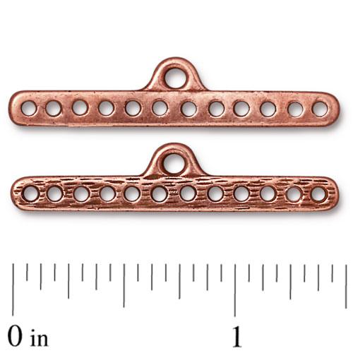 Separator/Connector - 12:1 12 Hole End Bar - Antiqued Copper
