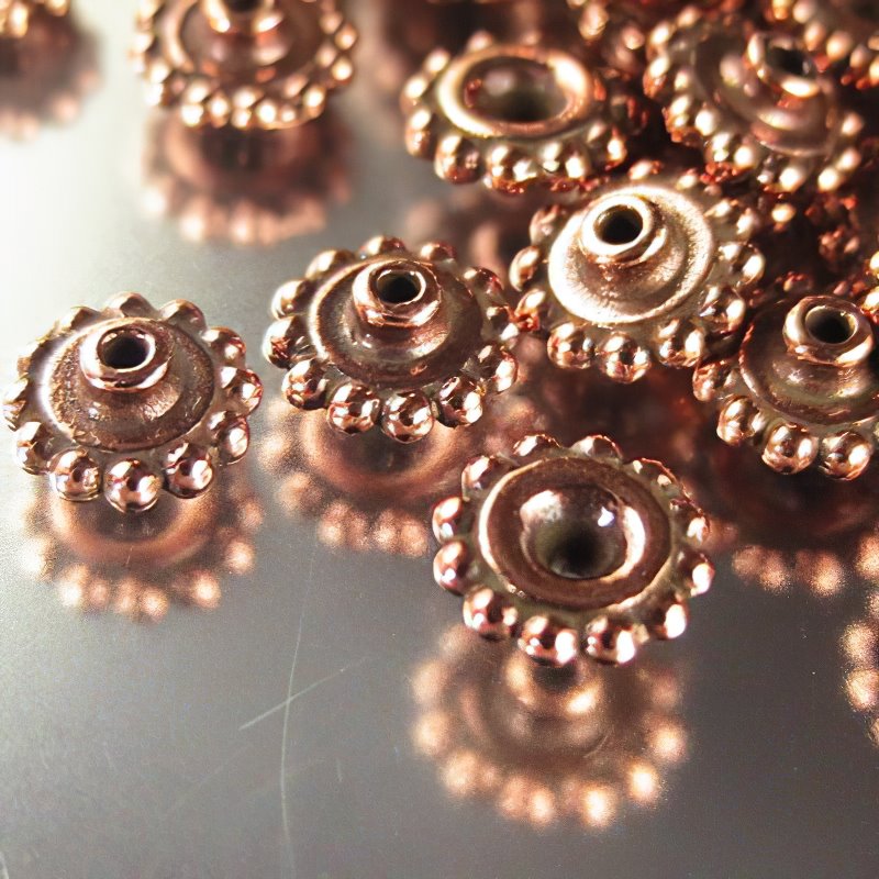 Findings - Bead Caps - 8mm Daisy Bead Aligner - Antique Copper (10)