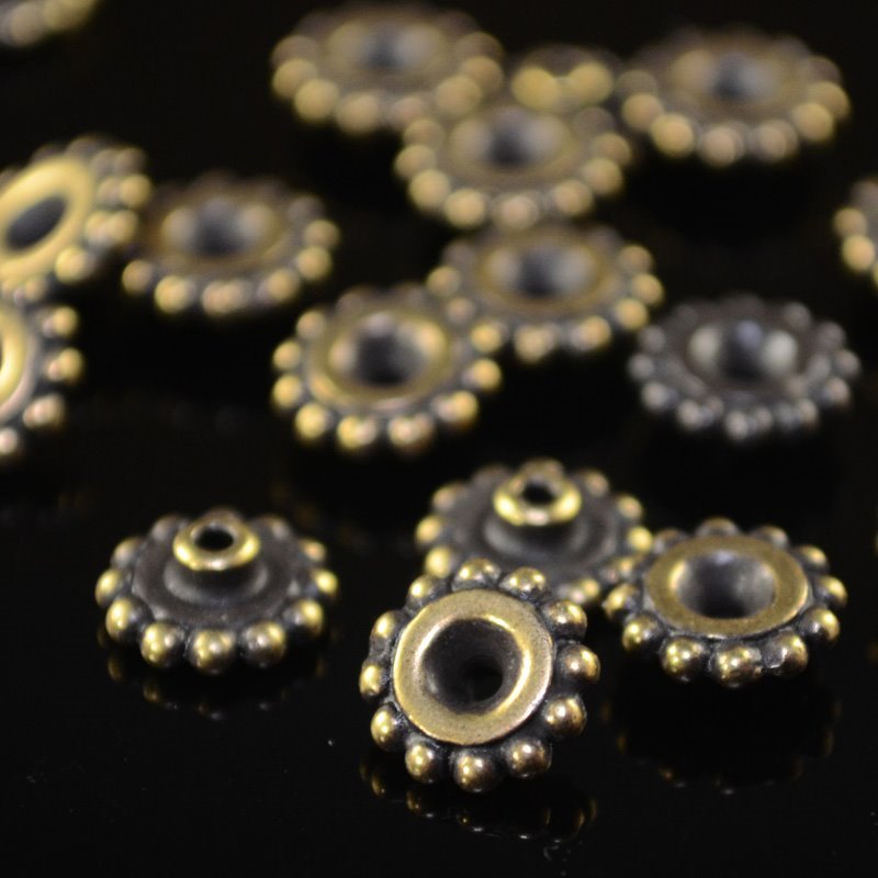 Findings - Bead Caps - 8mm Daisy Bead Aligner - Brass Oxide (10)