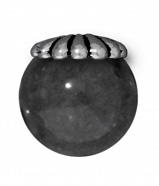 Bead Cap Joy Style Cap with Large Hole - 10mm - Black