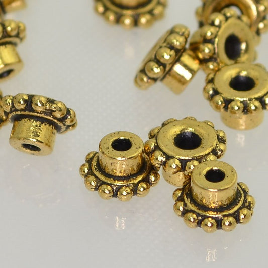 Bead Aligner - ID 4mm - Antiqued Gold (10)