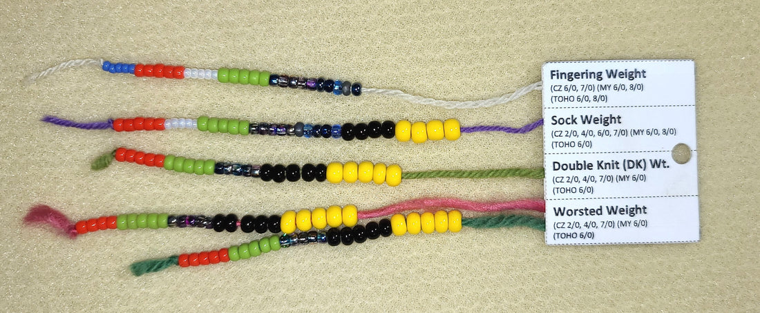 Knitting with Beads - Bead Size & Wool Size