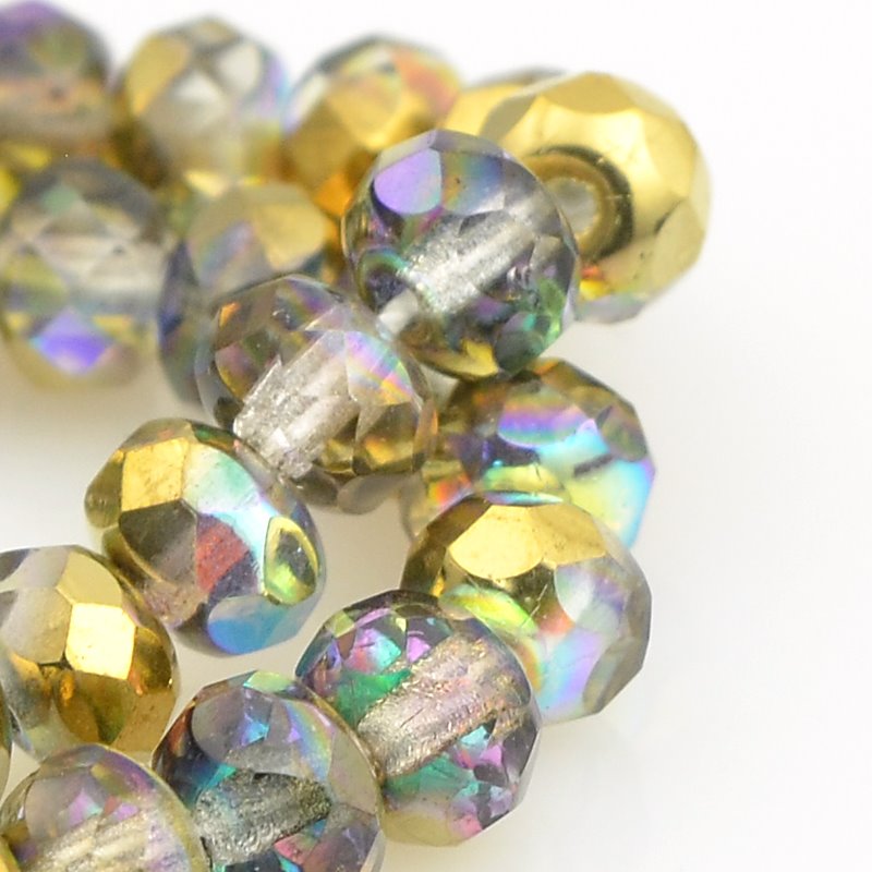 Fire Polish Faceted Donuts / Rondelles