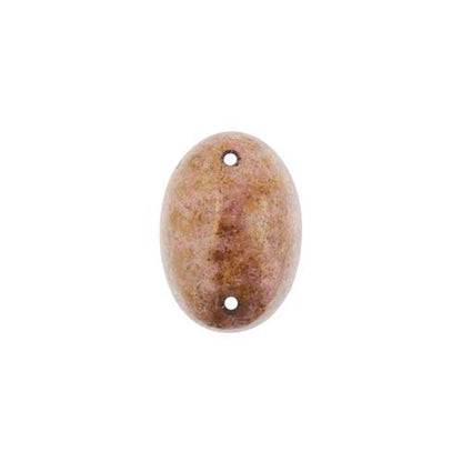 Glass - 13x18mm - 2 Hole Flatback Oval Cabochon - Brown Gold Lustre (6pcs)