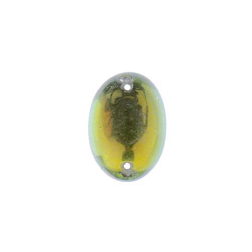 Glass - 13x18mm - 2 Hole Flatback Oval Cabochon - Vitrail (6pcs)