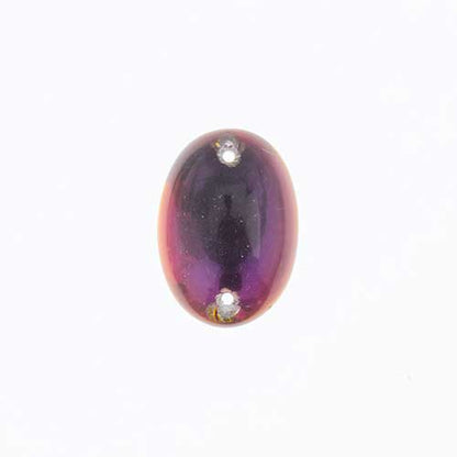Glass - 13x18mm - 2 Hole Flatback Oval Cabochon - Volcano (6pcs)