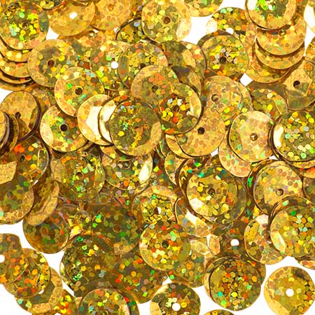 Sequins Round Cup - 8mm - Hologram Gold (Pack)