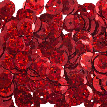 Sequins Round Cup - 8mm - Hologram Red (Pack)