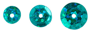 Sequins Round Cup - 6-10mm - Hologram Teal (Pack)