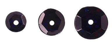 Sequins Round Cup - 6-10mm - Hologram Black (Pack)