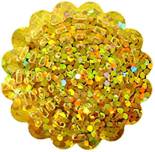 Sequins Flower - 30mm - Hologram Marigold (Pack)