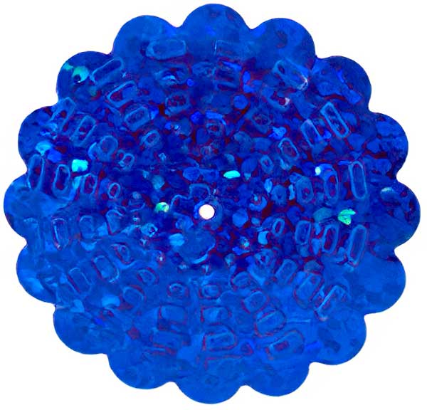 Sequins Flower - 30mm - Hologram Royal Blue (Pack)
