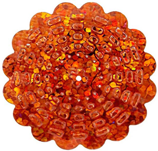 Sequins Flower - 30mm - Hologram Orange (Pack)