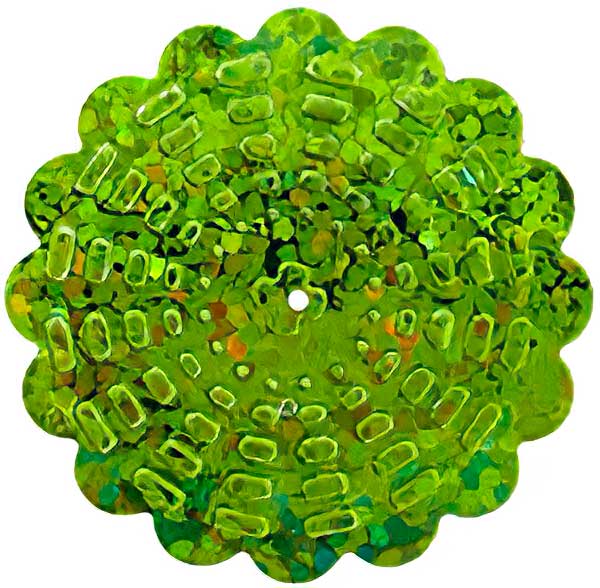 Sequins Flower - 30mm - Hologram Lime Green (Pack)