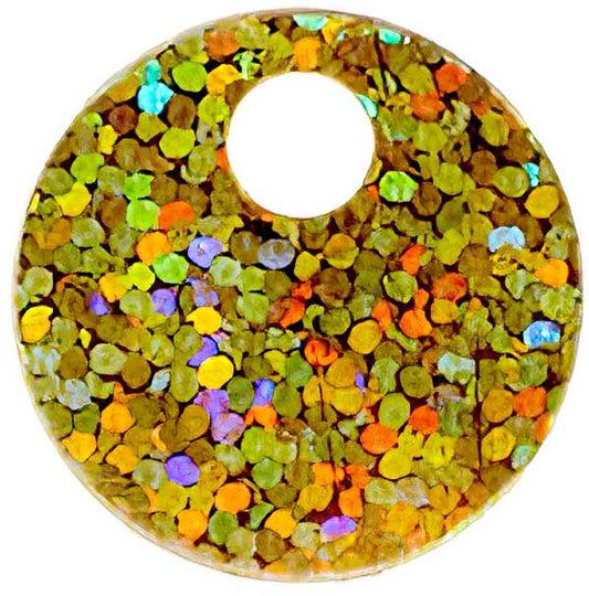 Sequins Round Large Hole Spangle - 20mm - Hologram Marigold (Pack)