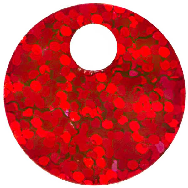Sequins Round Large Hole Spangle - 20mm - Hologram Red (Pack)