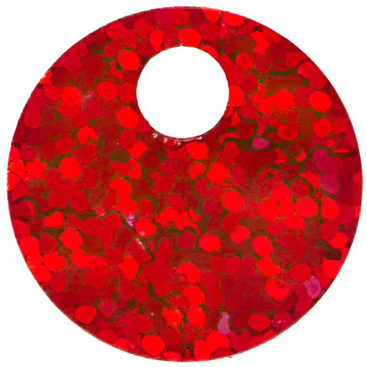 Sequins Round Large Hole Spangle - 20mm - Hologram Red (Pack)