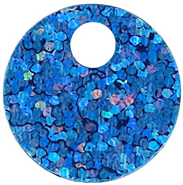 Sequins Round Large Hole Spangle - 20mm - Hologram Blue (Pack)