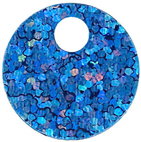 Sequins Round Large Hole Spangle - 20mm - Hologram Blue (Pack)