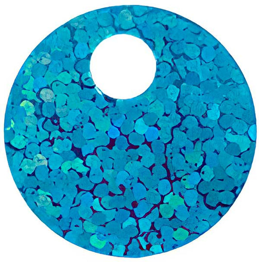 Sequins Round Large Hole Spangle - 20mm - Hologram Aqua (Pack)