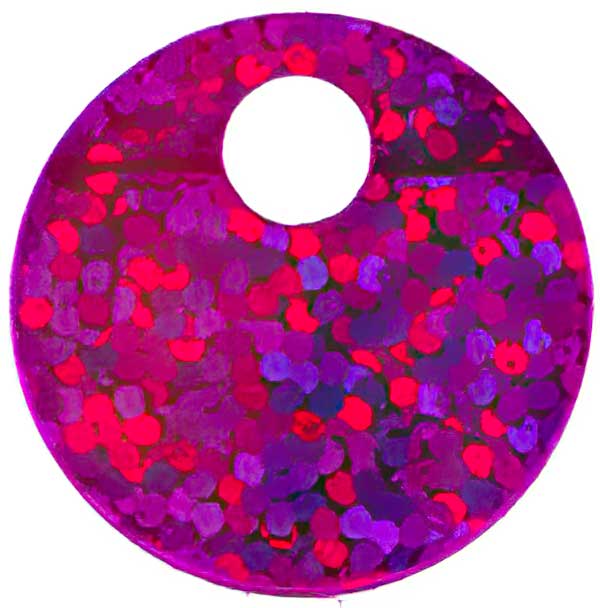 Sequins Round Large Hole Spangle - 20mm - Hologram Fuchsia (Pack)