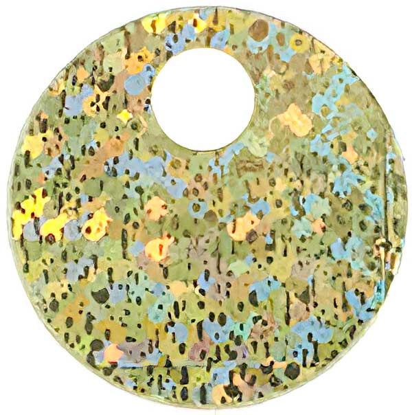 Sequins Round Large Hole Spangle - 20mm - Hologram Yellow (Pack)