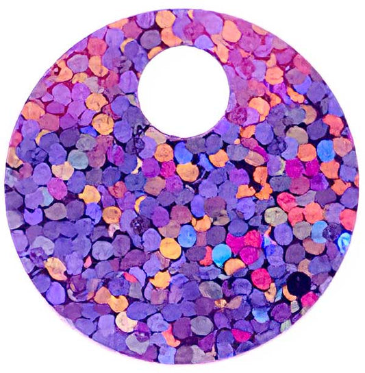 Sequins Round Large Hole Spangle - 20mm - Hologram Pink (Pack)