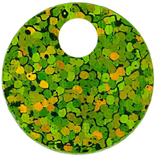 Sequins Round Large Hole Spangle - 20mm - Hologram Lime Green (Pack)