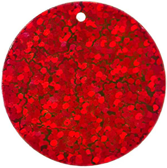 Sequins Round Spangle - 30mm - Hologram Red (Pack)