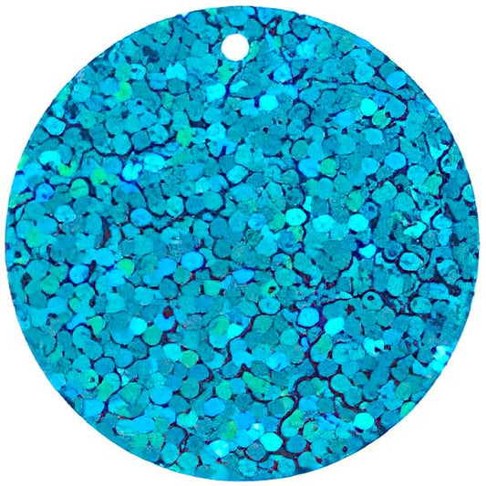 Sequins Round Spangle - 30mm - Hologram Aqua (Pack)