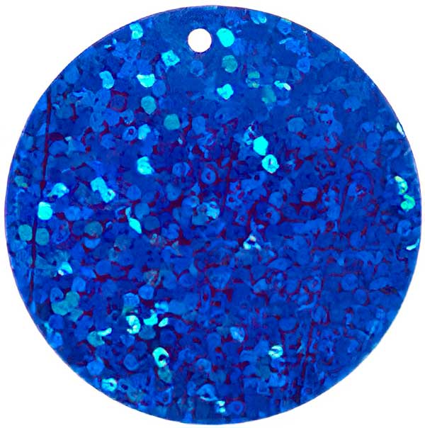 Sequins Round Spangle - 30mm - Hologram Royal Blue (Pack)