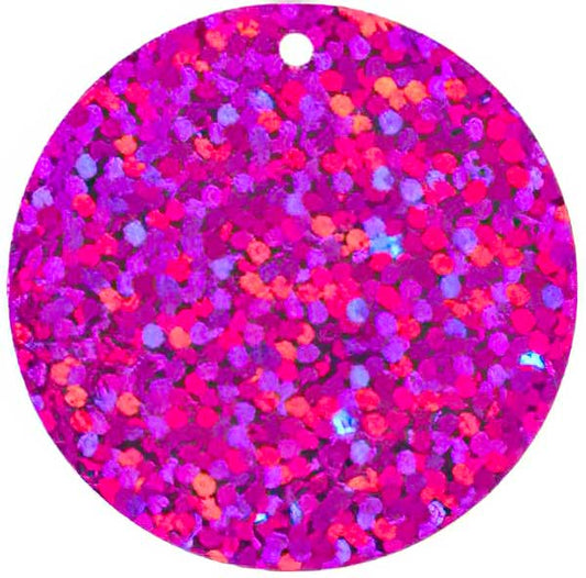 Sequins Round Spangle - 30mm - Hologram Fuchsia (Pack)
