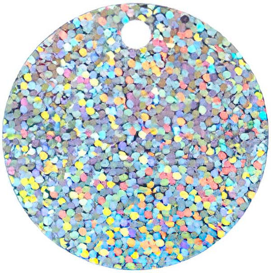 Sequins Round Large Hole Spangle - 40mm - Hologram Silver (Pack)
