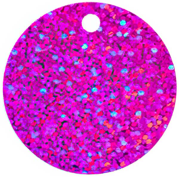 Sequins Round Large Hole Spangle - 40mm - Hologram Fuchsia (Pack)