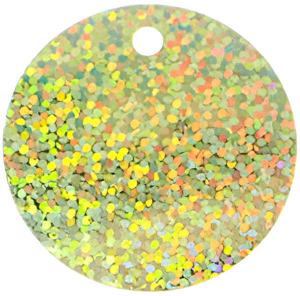 Sequins Round Large Hole Spangle - 40mm - Hologram Yellow (Pack)