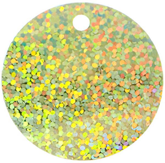 Sequins Round Large Hole Spangle - 40mm - Hologram Yellow (Pack)