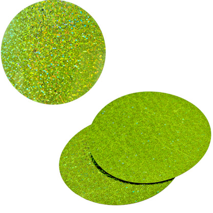 Sequins Round No Hole - 80mm - Hologram Lime Green (Pack)