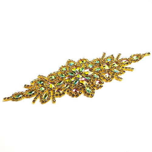 Fashion Embellishment - 9x24cm Crystal Motif Applique Zuma Oval - Multi