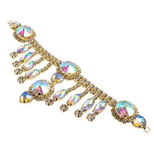 Fashion Embellishment - 157x57mm - Crystal Motif Rivoli Dangle - Crystal AB - Go