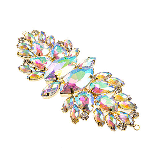 Fashion Embellishment - 135x48mm Crystal Motif Wings - Crystal AB - Gold