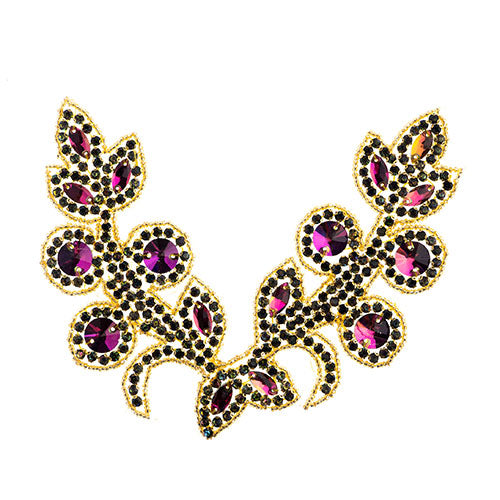 Fashion Embellishment - 18x13cm Crystal Motif Tulip - Multi