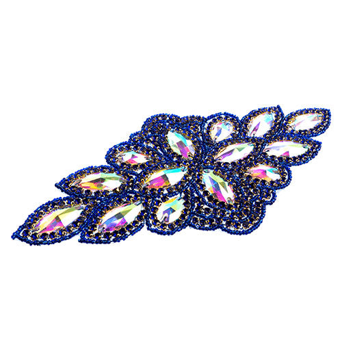 Fashion Embellishment - 115x230mm Crystal Motif Diamond Flower - Crystal AB/Roya