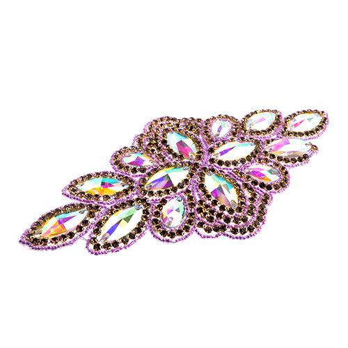 Fashion Embellishment - 115x230mm Crystal Motif Diamond Flower - Crystal AB/Ligh