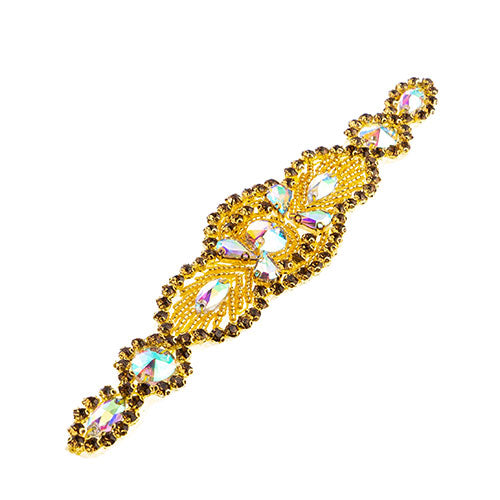 Fashion Embellishment - 185x40mm Crystal Motif Eclipse - Gold