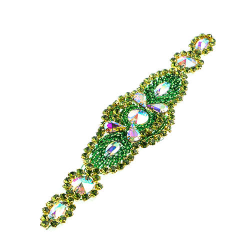 Fashion Embellishment - 185x40mm Crystal Motif Eclipse - Crystal AB/Peridot