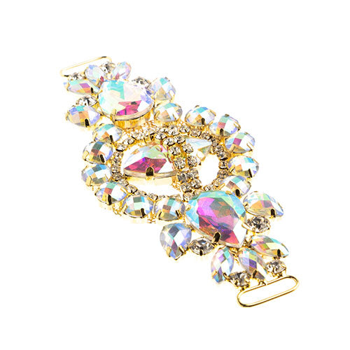 Fashion Embellishment - 13.5x5.7cm Crystal Motif Cosmos - Crystal AB - Gold