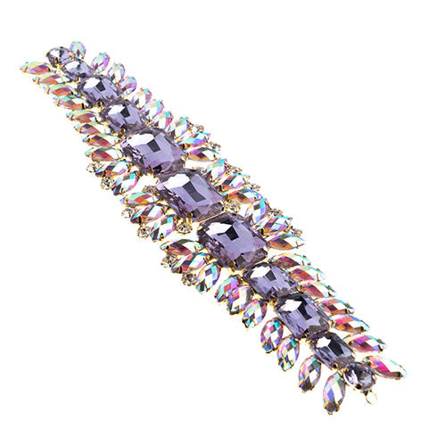 Fashion Embellishment - 20.5x5cm Crystal Motif Thorns - Amethyst AB - Gold