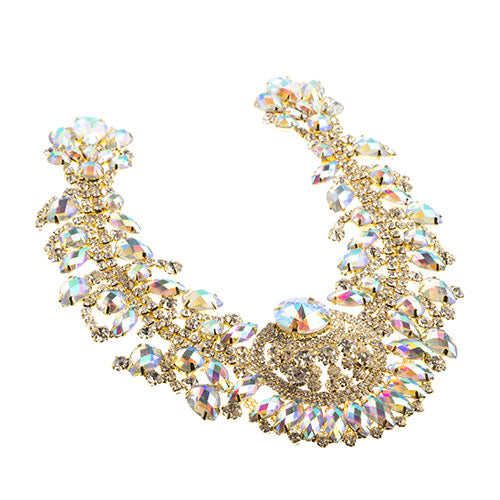 Fashion Embellishment - 17.5x17.5cm Crystal Motif Chandelier Neckline - Crystal 