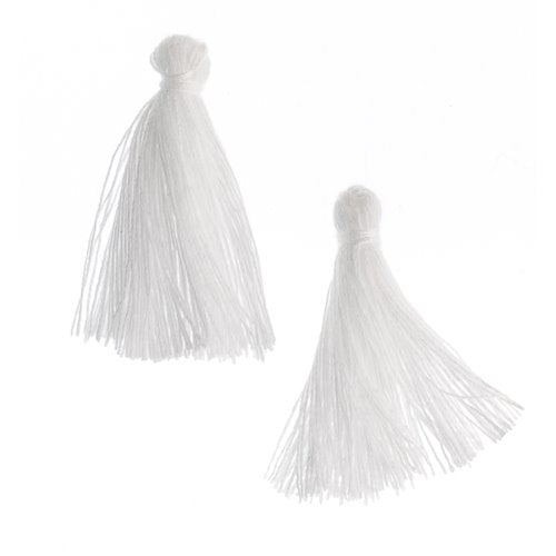 Components - 1in Cotton Tassels - White (Pack of 20)