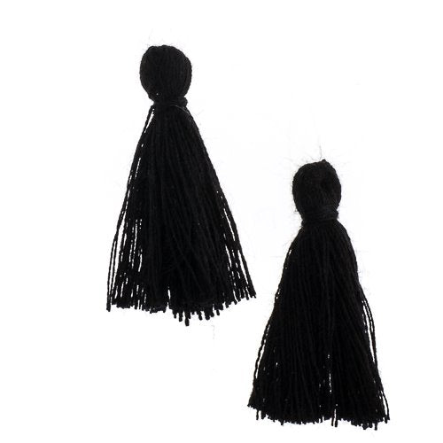 Components - 1in Cotton Tassels - Black (Pack of 20)